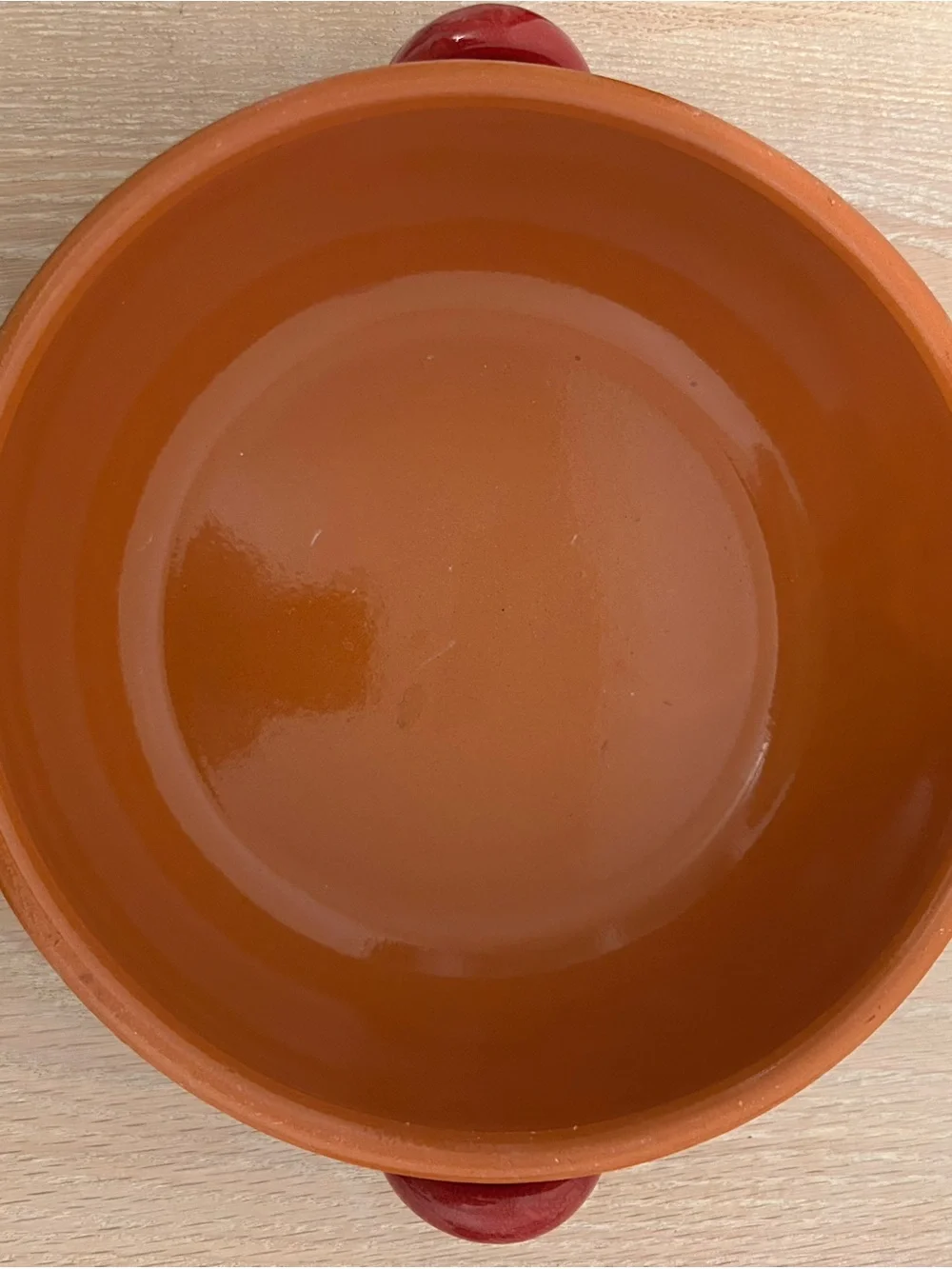 De Silva Italy Red Ceramic Serving Bowl with Side Handles